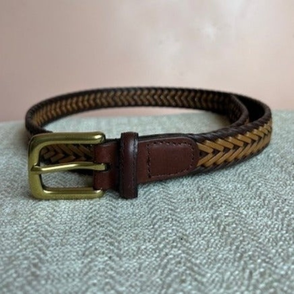 Vegan Leather Woven Waist Belt